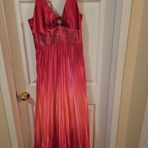 Onyx Nite Pink and Orange Maxi Dress